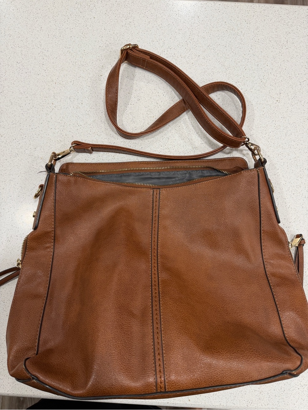 Realer Hobo Crossbody Bag Brown Shoulder Purse Large Carry